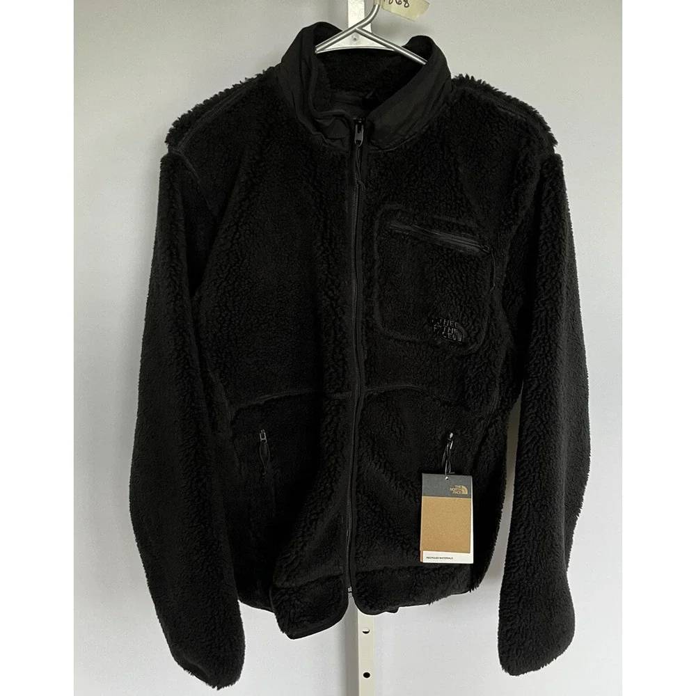 The North Face Men's Extreme Pile‎ Fleece Full Zipper Jacket Coat Black Sz Small